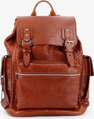 Brunello Cucinelli Zaino City in pelle con logo lettering inciso - BRUNELLO CUCINELLI - gender_Man