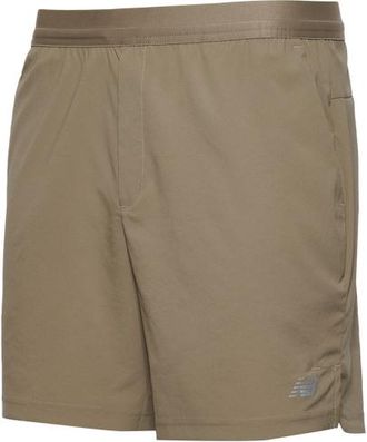 New Balance Mens Run Energy Shorts - Tan/White Size XL