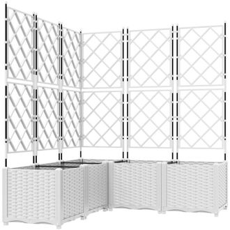 vidaXL Vidaxl - Maceta De Jard&iacute;n Con Enrejado 5 Pcs Blanco 120 X 120 X 143 Cm
