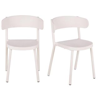 Maisons du monde Set de 2 sillas para hosteler&iacute;a de polipropileno moteado beige