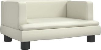 vidaXL Sof&aacute; Para Ni&ntilde;os De Cuero Sint&eacute;tico Crema 60x40x30 Cm Vidaxl