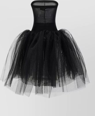 Junya Watanabe high waist skirt sheer tulle overlay