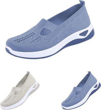 Generic Clearance UK Women Slip On Walking Shoes Mesh Breathable Lightweight Casual Orthopedic Sneakers for Women UK Spring Summer Sport Shoe All Day Walking 