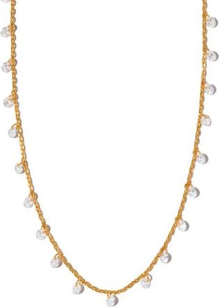 Girls Crew Dew You Cubic Zirconia Drop Necklace in Gold at Nordstrom