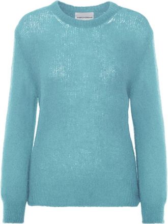 Americandreams Ulla O Neck Knit Pullover - Dames - Ronde hals truien - Blauw - L - Wol - Truien & Vesten