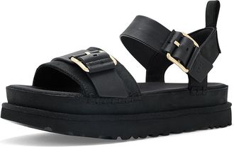 UGG Goldenstar Villa Womens Sandals Black : 5.5 B - Medium, Leather