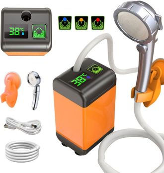 OEM Ducha Port&aacute;til Para Camping, Bomba De Ducha El&eacute;ctrica Para Exteriores, Pantalla Inteligente De Temperatura - 7800 Mah