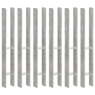 vidaXL Vidaxl - Anclajes De Valla 6 Uds Acero Galvanizado Plateado 7x6x60 Cm