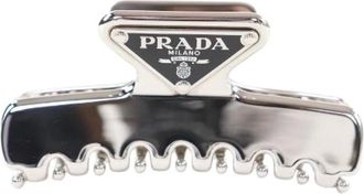 Prada Pre-owned Accessories, female, Gray, Size: ONE SIZE Pre-owned Metal Hair Accessory