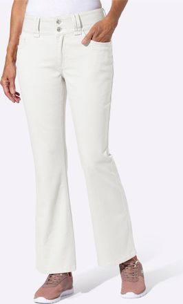 Casual Looks Bequeme Jeans CASUAL LOOKS, Damen, Gr. 36, Normalgr&ouml;ssen, wei&szlig;, 98% Baumwolle, 2% Elasthan, unifarben, lang, Jeans Bequeme Jeans