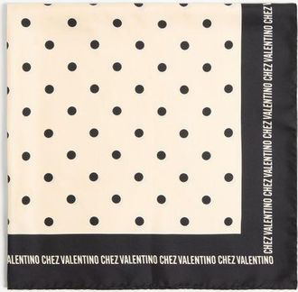 Valentino Garavani Foulard Chez Valentino In Seta Donna BURRO/NERO UNI