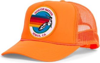 Aviator Nation Signature Trucker Hat in Neon Orange at Nordstrom