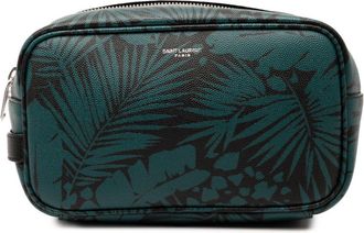 Saint Laurent Black Green Leather Pouch (Pre-Owned)