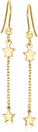 Ross-Simons Italian 10kt Yellow Gold Star Drop Earrings
