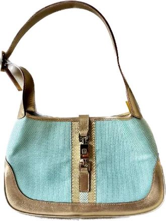Gucci Pre-owned Fabric gucci-bags - Dames - Vintage Handtas - Blauw - ONE Size - Leer - Vintage