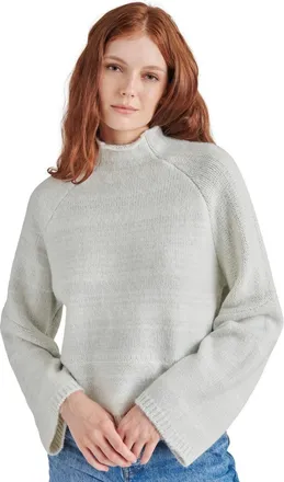 Steve Madden Sweater Womens Gray Raglan Sleeve Mock Neck Pullover PAL57