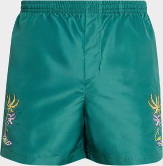 Casablanca Mens Casa Embroidery Swim Trunks