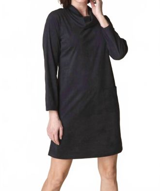 Habitat Stretch Faux Suede Easy Pocket Dress In Black