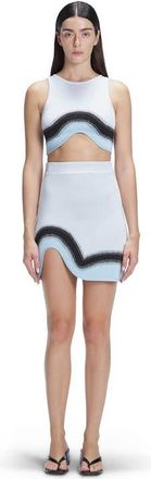 Moeva Cecilia Degraded Knit Crop Top in White at Nordstrom, Size Medium