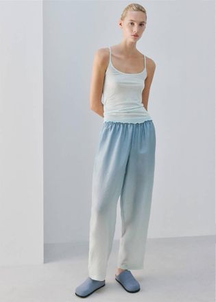 Mango Maglietta micromodal spalline blu - Donna - S - MANGO