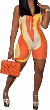 Rehab Tees Romper In Orange