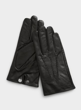 Le 31 Mens Contrast cuff leather gloves