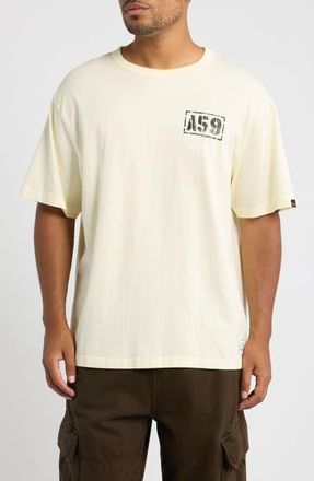 Alpha Industries Essential Graphic Cotton T-Shirt in Eggnog at Nordstrom, Size Xx-Large