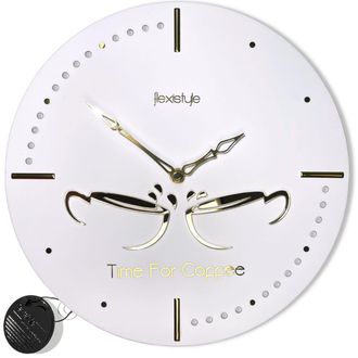 OEM Reloj De Cocina Redondo Blanco 3d Golden Cups