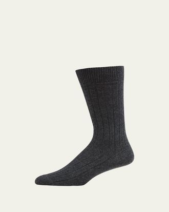 Bresciani Mens Cashmere Mid-Calf Socks