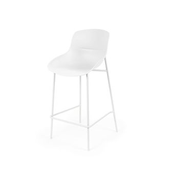 Koketto Home Taburete bajo de polipropileno blanco