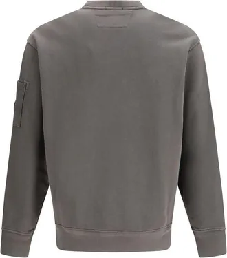 C.P. Company Diagonal Raised Fleece Crewneck Sweatshirt - Gray