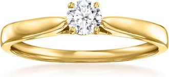 Ross-Simons Lab-Grown Diamond Solitaire Ring in 18kt Gold Over Sterling