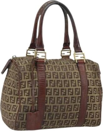 Fendi Pre-owned Handbags, female, Brown, Size: ONE SIZE Pre-owned Canvas Handbag