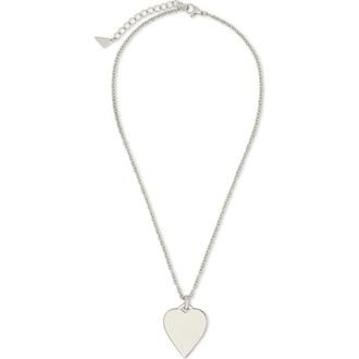 Sterling Forever Rita Polished Heart Statement Necklace in Silver at Nordstrom