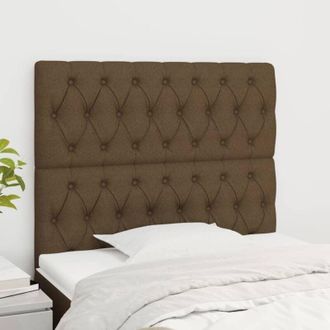 vidaXL Testiera 2 pz Marrone Scuro 90 x 7 x 78/88 cm in Tessuto - Vidaxl