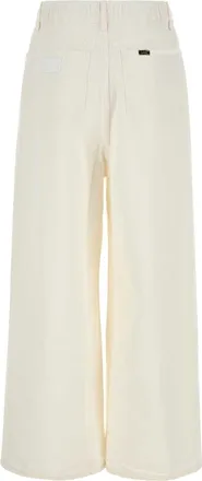 Lois Womens White Denim Paloma Wide-Leg Pant Exterior: Cotton Jean