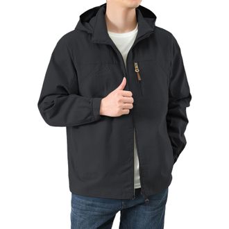 Generic Cocila Mens Hooded Hood Zipper Lightweight Windbreaker Puffy Hunting Jacket (Black, XXXXL) Superdry Mens Winter Trench Coat Long Parka Men Military Co