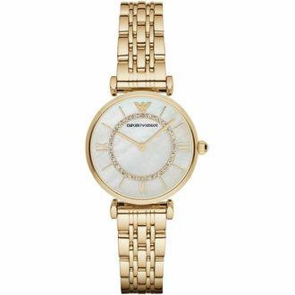 Emporio Armani AR1907 Moeder van Parel Wijzerplaat Gouden Stalen Dameshorloge