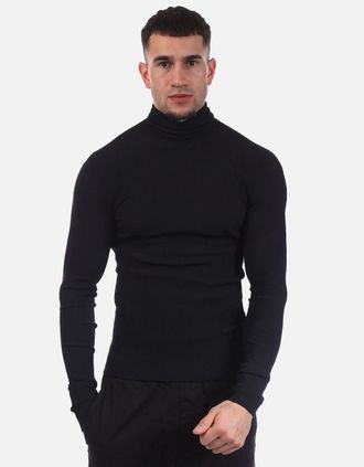Off-white Mens Diagonals Knit Turtleneck Sweatshirt - Blue - Size: 36