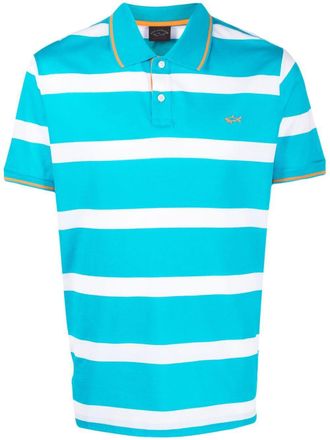 Paul & Shark organic cotton striped polo shirt - men - Organic Cotton - XXXXL - Blue