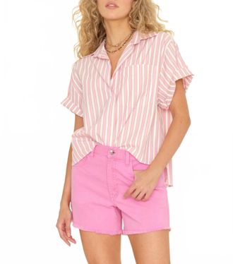 Xirena Drake Stripe Shirt In Pink