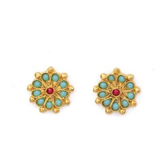Ottoman Hands Agate Beaded Stud Earrings in Brass at Nordstrom