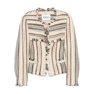 Isabel Marant Jassen, Dames, Beige, L, Beige Jas voor Vrouwen