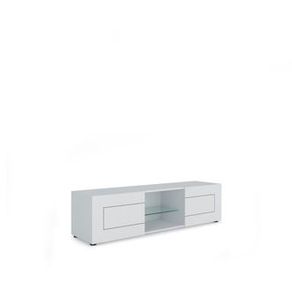 Itamoby Mueble para tv 2 puertas y hueco 150x40x40 cm efecto madeira blanco