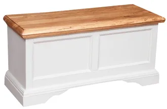 Biscottini International Biscottini - Cassapanca Legno Vintage Bianca 100x38x48 Cm Panca Legno Di Tiglio Panca Contenitore Cassa Panca Da Interno Con Contenitore