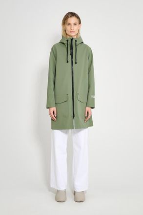 Stutterheim Mosebacke Patch Matte Raincoat in Dry Green at Nordstrom, Size X-Small