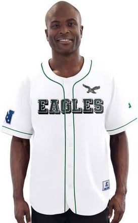 Starter Mens Starter White Philadelphia Eagles Relay Vintage Full-Button Baseball Jersey at Nordstrom, Size Xx-Large