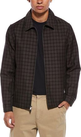 Vince Plaid Wool-Blend Zip Jacket