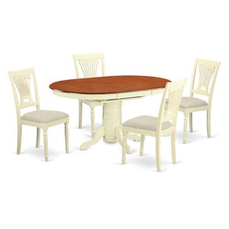 East West Furniture AVPL5-WHI-C 5 Pc dinette set - Dinette Table and 4 dinette Chairs