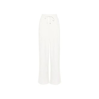 Gucci Wide Trousers, female, White, Size: XS Cotton Sweatpants with Drawstring Waist